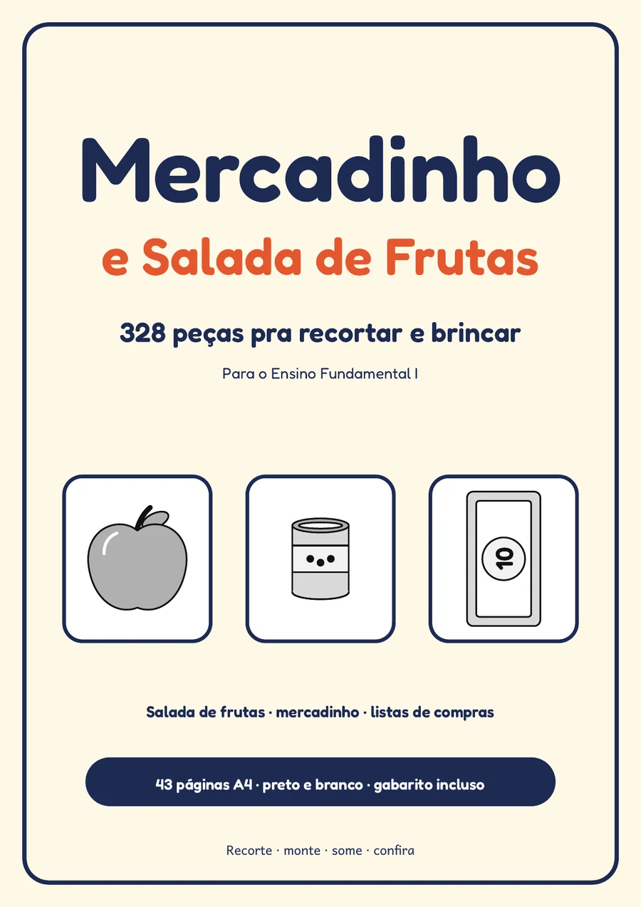 Capa do kit Mercadinho e Salada de Frutas, em A4